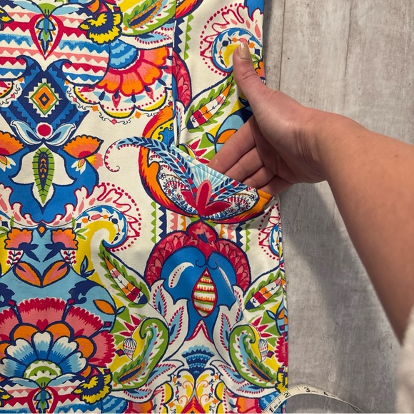 J. McLaughlin Multicolor 3/4 Sleeve Dress Sz L - Picture 11 of 11